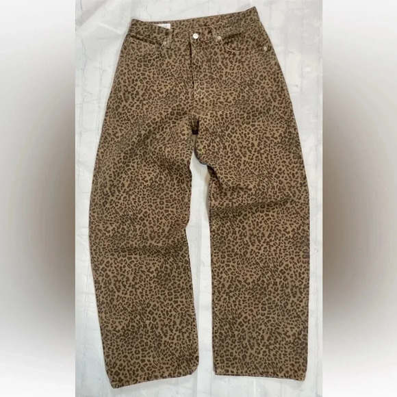Zara | Jeans | New Zara Leopard Trf Relaxed Fit Highwaist